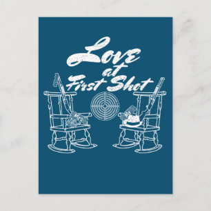 Cartão Postal De Convite Casal rústico da caça da festa de casamento do