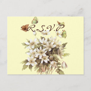 Cartão Postal De Convite casamento amarelo de pastel branco do país