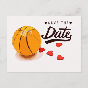 Cartão Postal De Convite Casamento Basquete Salve a Data
