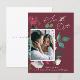 Cartão Postal De Convite Casamento bonito Floral de Flores Aquáticas