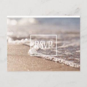 Cartão Postal De Convite Casamento clássico da praia RSVP