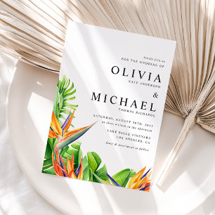 Cartão Postal De Convite Casamento com Código QR das Aves Aquáticas do Para