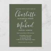 Casamento com Letra de Cursiva Verde Oliva