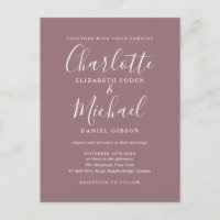 Casamento com Letra Manuscrita Roxa