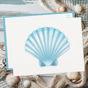 Cartão Postal De Convite Casamento com praia de Shell Náutico Alô Pensando 