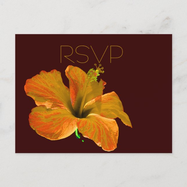 Cartão Postal De Convite Casamento de Cores de Queda de RSVP (Frente)