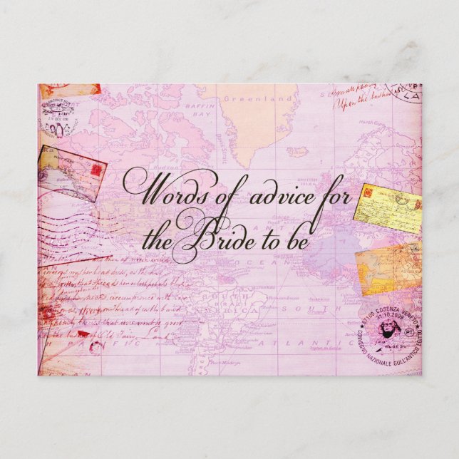 Cartão Postal De Convite Casamento de Destino de chá de panela (Frente)