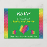 [Casamento de dobras do arco-íris] Cartazes RSVP V