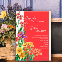 Casamento de Flores Selvagens Amarelas, Laranja Br