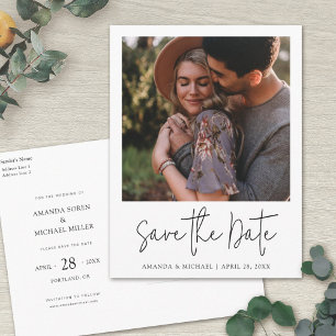 Cartão Postal De Convite Casamento de Fotografias Personalizado Simples Na 