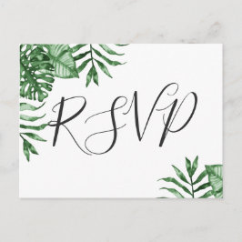 Cartão Postal De Convite Casamento de Natureza Tropical Botânica