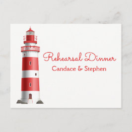 Cartão Postal De Convite Casamento de Praia do Farol de Janto de Ensaio Náu