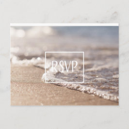 Cartão Postal De Convite Casamento de RSVP de Praia Clássica