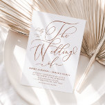 Cartão Postal De Convite Casamento de Terracotta Whimsical Calliografia<br><div class="desc">Convide a família e amigos para o dia do seu casamento com o nosso cartão postal de convite de casamento. Ela apresenta a frase "O Casamento de" em uma escrita brilhante e brilhante, acrescentando um toque pessoal e elegante à sua celebração. Personalize com seus nomes, data do casamento, local e...</div>