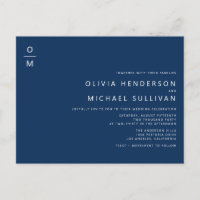 Casamento do Código QR Azul do Marinho Monograma M