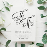 Cartão Postal De Convite Casamento do Código QR do Sr. e Sra. Rustic Script<br><div class="desc">Este cartão postal de casamento preto e branco personalizável traz uma mistura perfeita de elegância rústica e conveniência moderna. Apresentando "Sr. e Sra." em bela caligrafia rustica. Personalize adicionando nomes, data, hora, local e outros detalhes. Este cartão postal de convite para casamento de caligrafia permite que seus convidados acessem facilmente...</div>