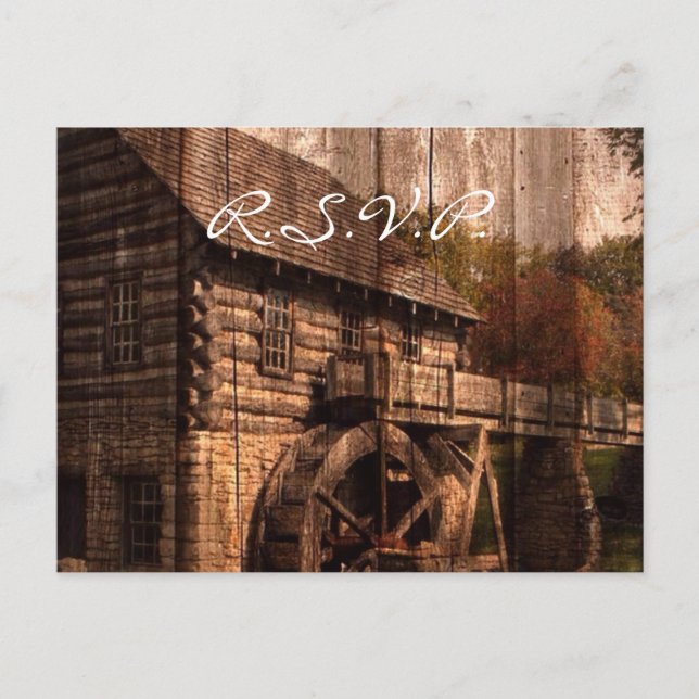 Cartão Postal De Convite casamento do velho celeiro da fazenda russa (Frente)