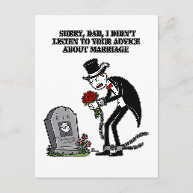 Cartão Postal De Convite casamento é ser estúpido junto (Frente)