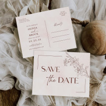 Casamento Elegante de Desenho Floral Moderno Minim