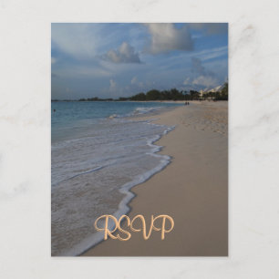 Cartão Postal De Convite Casamento Especial de Praia da RSVP