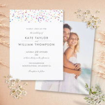 Casamento Foto Confete Arco-Íris Moderno Elegante