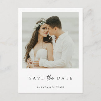 Cartão Postal De Convite Casamento Minimalista Moderno Foto Save the Date