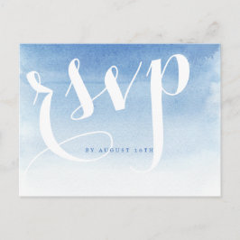 Cartão Postal De Convite Casamento náutico de praia com cor aquática azul r