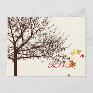 Cartão Postal De Convite Casamento outono RSVP PixDezines