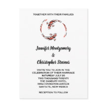 Casamento Preto e Vermelho de Peixes Koi Japoneses