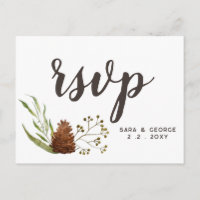 Casamento Rustic Conifer Pine cone Rsvp