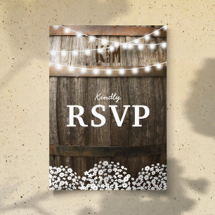 Cartão Postal De Convite Casamento Rústico no Campo Confirmação de Presen