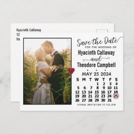 Cartão Postal De Convite Casamento Salve a data Calendário maio de 2024 Fot