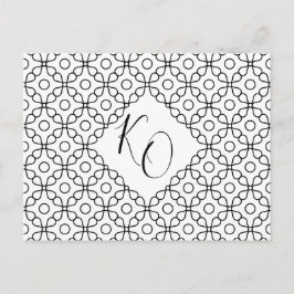 Cartão Postal De Convite Casamento Simples de Caligrafia Branca e Preta