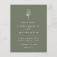 Casamento Verde de Taupe, Buquê Floral Minimalista