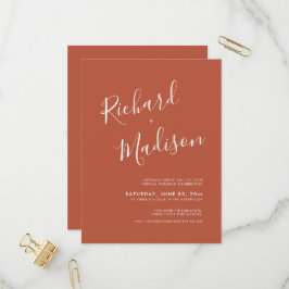 Cartão Postal De Convite Casamento Virtual de Terracotta Foto Chic Calliogr