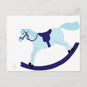 Cartão Postal De Convite Cavalo de Balanço de Bebê Fofo Amor Chuva Paz Dest