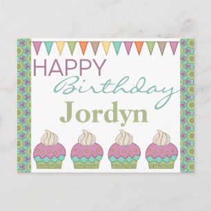 Cartão Postal De Convite Celebração da Festa de aniversário de Teal Roxo, C