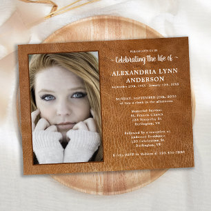 Cartão Postal De Convite Celebração Da Vida Pelo Funeral Memorial Foto Leat