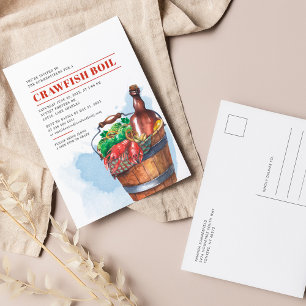 Cartão Postal De Convite Celebração de Boil de Lagostim de Família de Fruto
