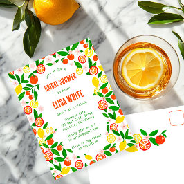 Cartão Postal De Convite Celebração de Cítricos CASAMENTO de Verão PERSONAL