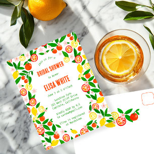 Cartão Postal De Convite Celebração de Cítricos CASAMENTO de Verão PERSONAL
