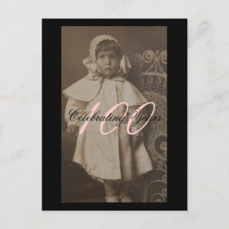 Cartão Postal De Convite Celebração do centésimo aniversário