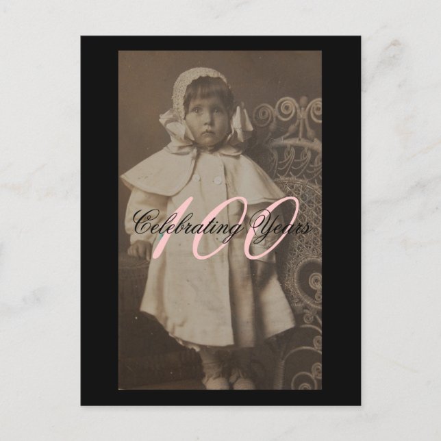 Cartão Postal De Convite Celebração do centésimo aniversário (Frente)