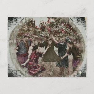 Cartão Postal De Convite Celebração Vintage MidSummer