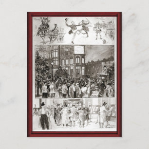 Cartão Postal De Convite Celebrações da Vintage