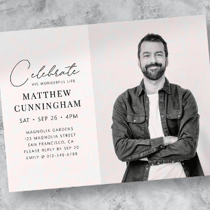 Cartão Postal De Convite Celebrando Sua Maravilhosa Vida Foto Simples Moder