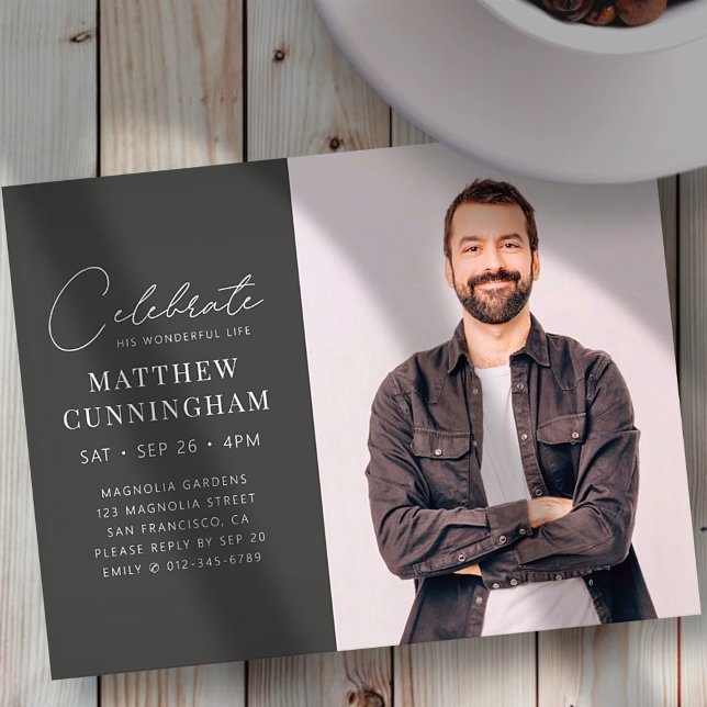 Cartão Postal De Convite Celebrando Sua Maravilhosa Vida Foto Simples Moder (Criador carregado)