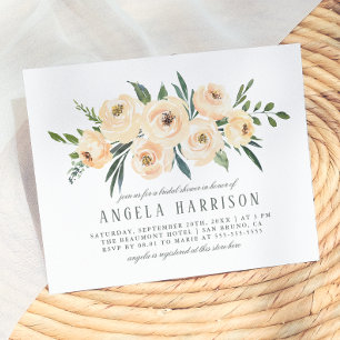Cartão Postal De Convite Chá de Bebê de Floral Aquarela de Primavera