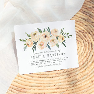 Cartão Postal De Convite Chá de Bebê de Floral Aquarela de Primavera