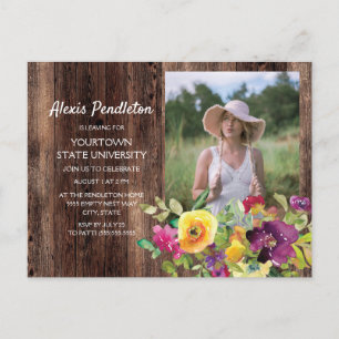 Cartão Postal De Convite Chá de Dorme do Partido do Tronco Amarelo Roxo-Ros